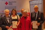 Für langjährige Mitgliedschaft wurden (von links) Irmi Prestel (55 Dienstjahre), Michi Kurz (25), Walter Söldner (45), Günther Meissner (40) und Toni Ilsanker (40) geehrt.